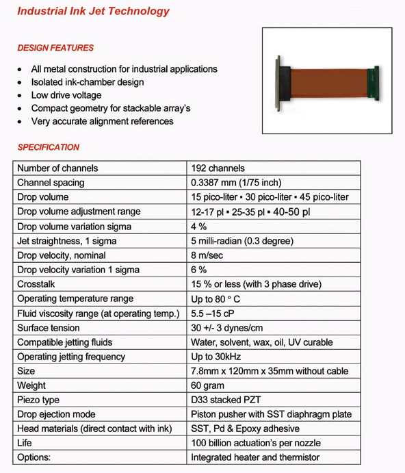 ricoh gen 6 printhead specifications